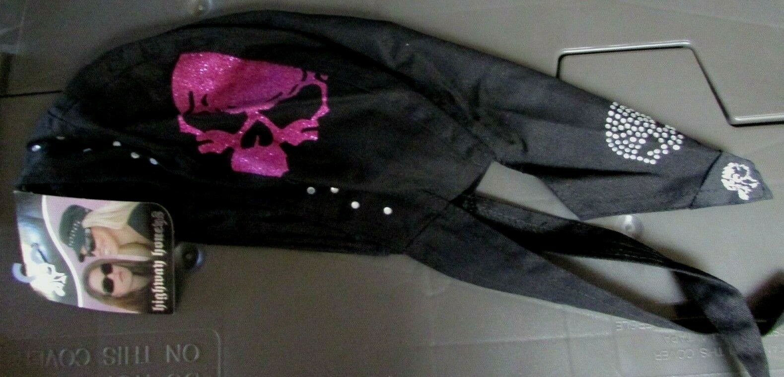 Zan Headgear PINK SKULL Flydanna Biker Motorcycle Headband skull cap  NEW