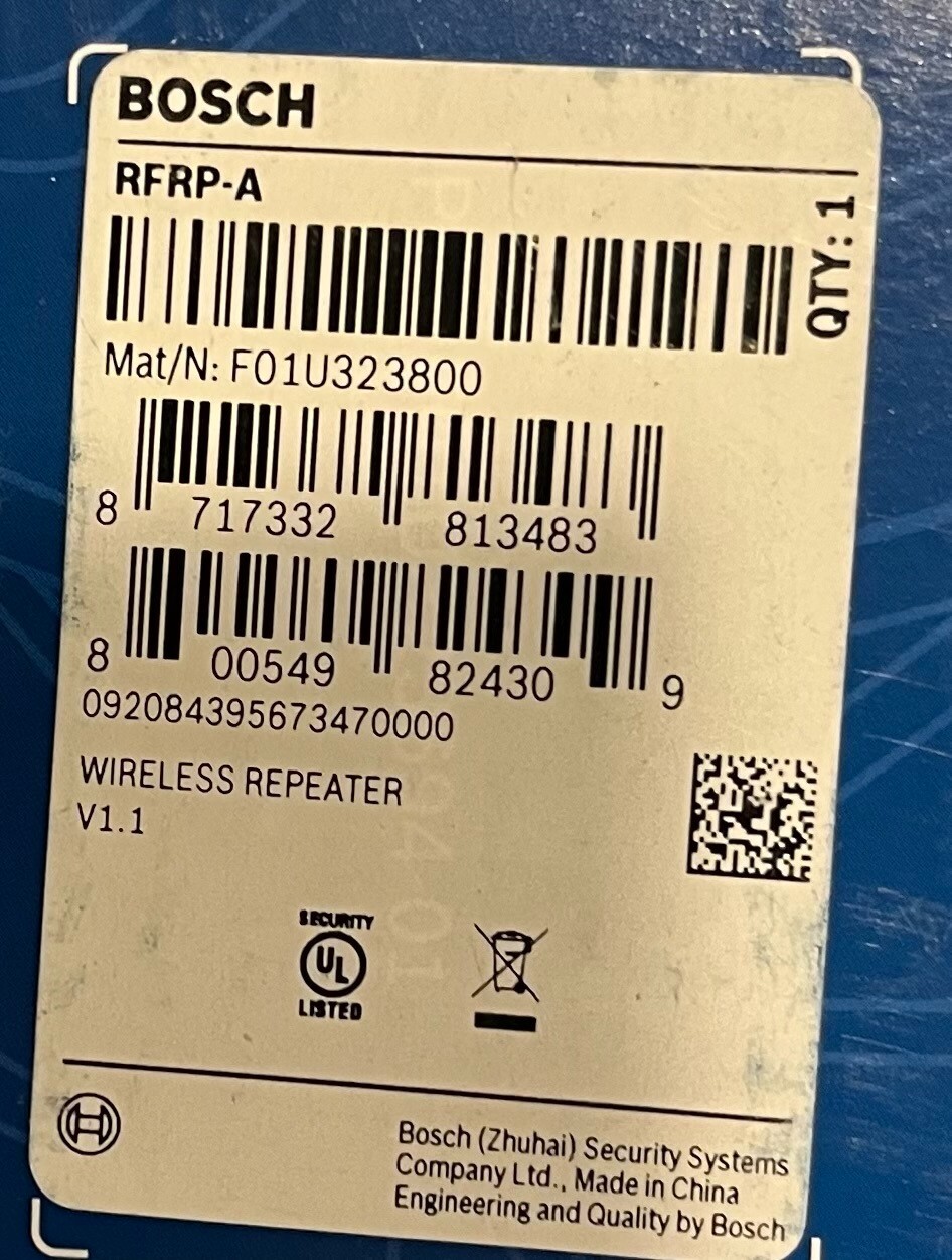 Bosch RFRP Radion Repeater, RFRP-A
