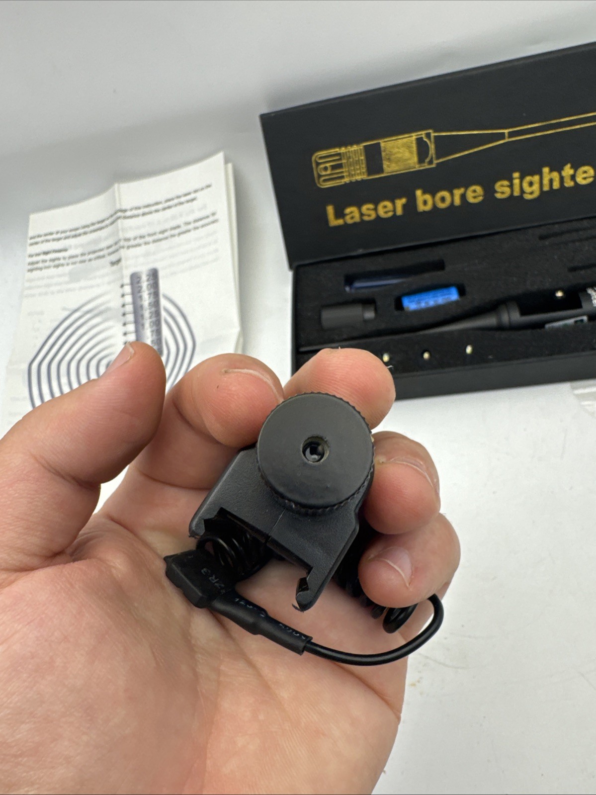 Laser Bore Sighter Red Laser Sight Lot Working w/ Case Adapters Mount