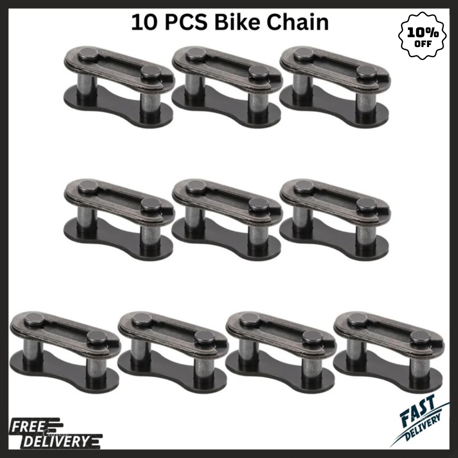 10 PCS Bike Chain Master Link, Single Speed Bicycle Master Link for Bicycle Cha