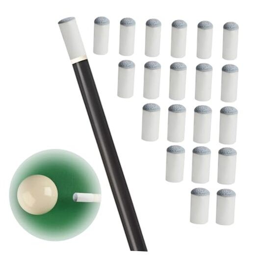 Slip On Pool Cue Tips Replacement Billiard Cue Tips 5 Sizes Slip-On Cue 30pcs