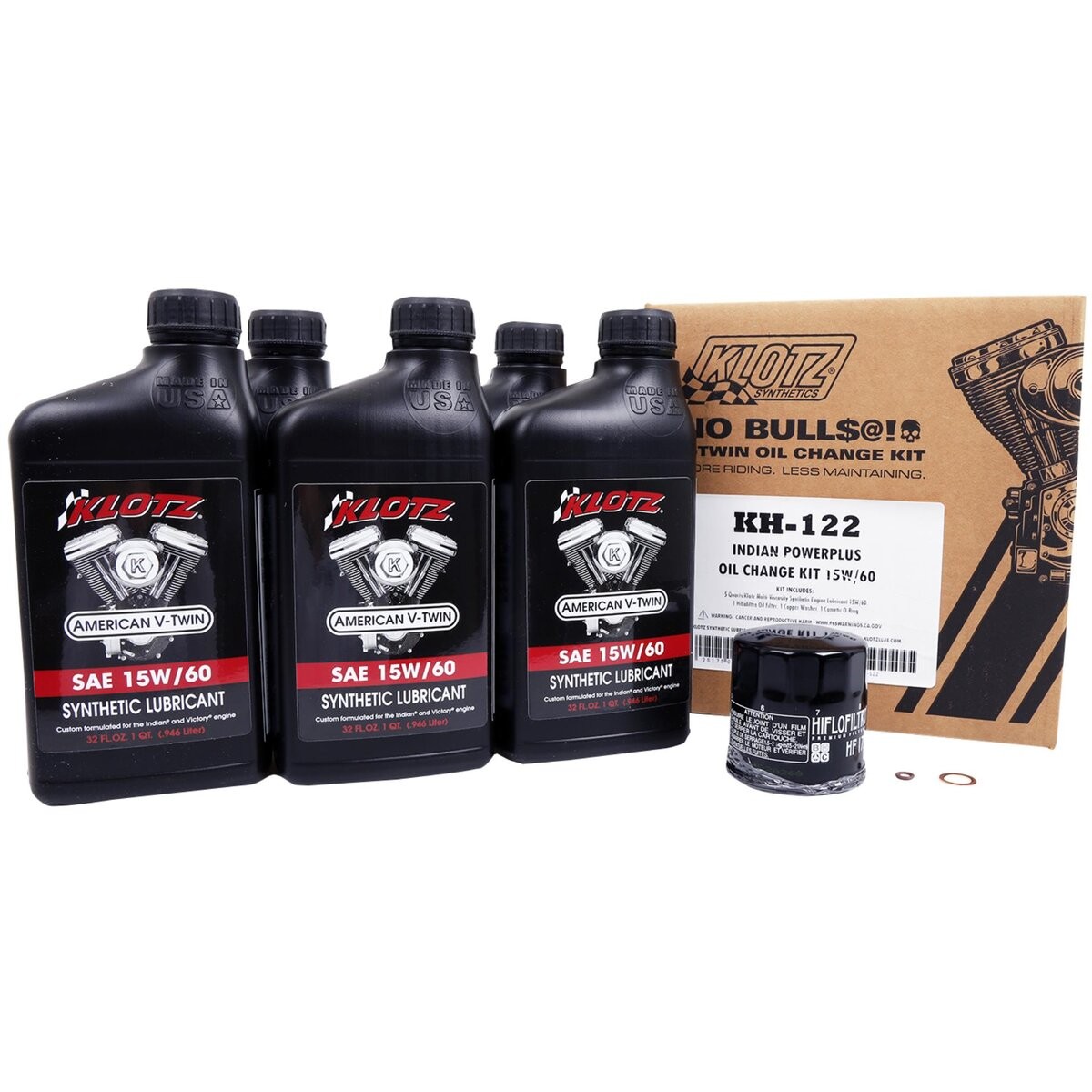 Klotz 15W-60 Synthetic Oil Change Kit KH-122