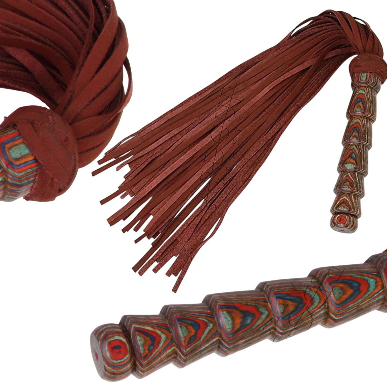 Genuine Nubuck Leather Spanking Flogger 50 Thick Tails with Handmade