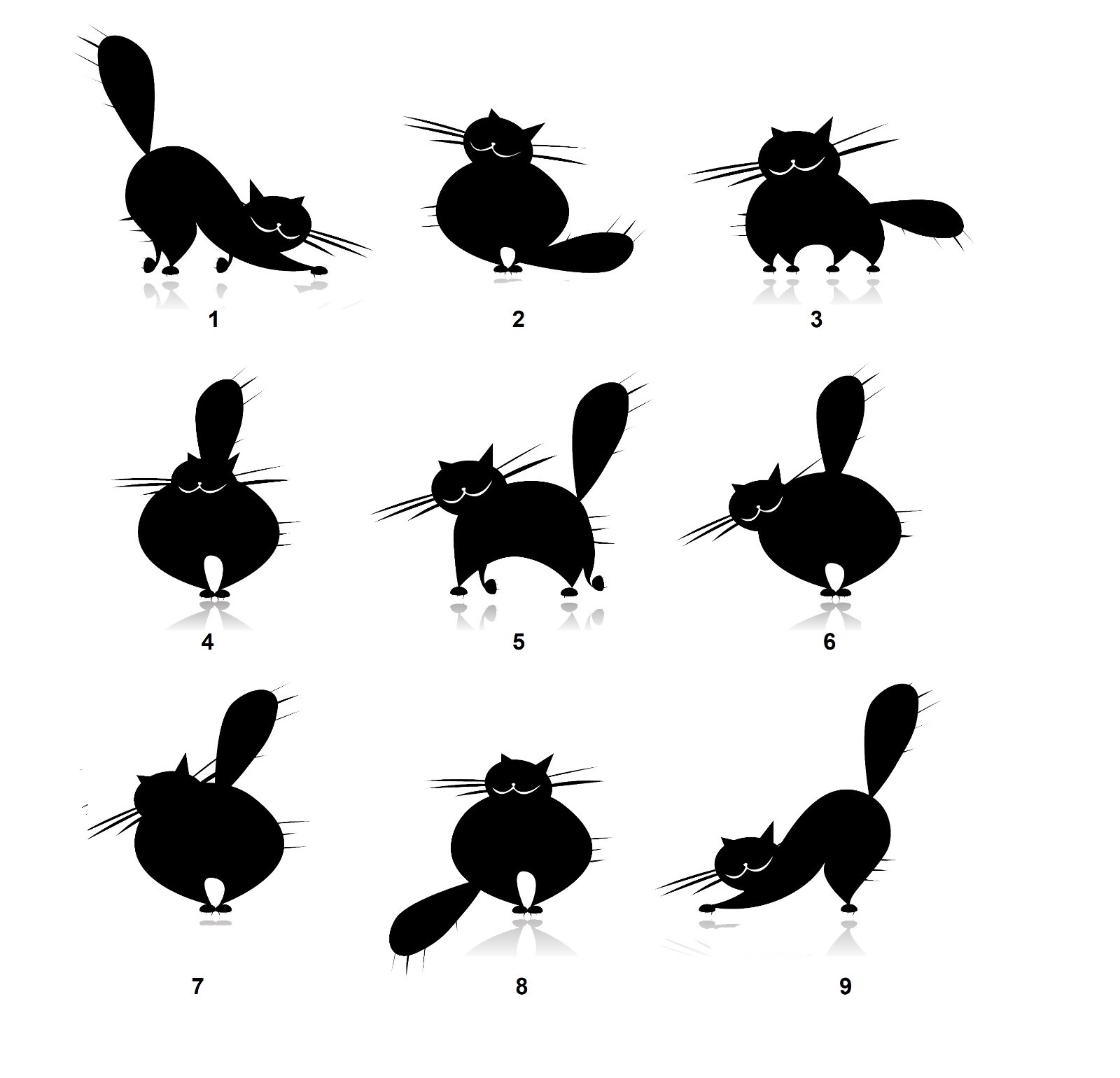 Personalized Address Labels Cats Silhouettes (FA 21)