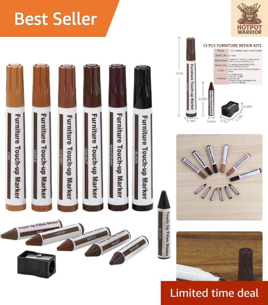 Luxury Furniture Repair Kit - 13-Piece Set with Markers & Wax -  Finish