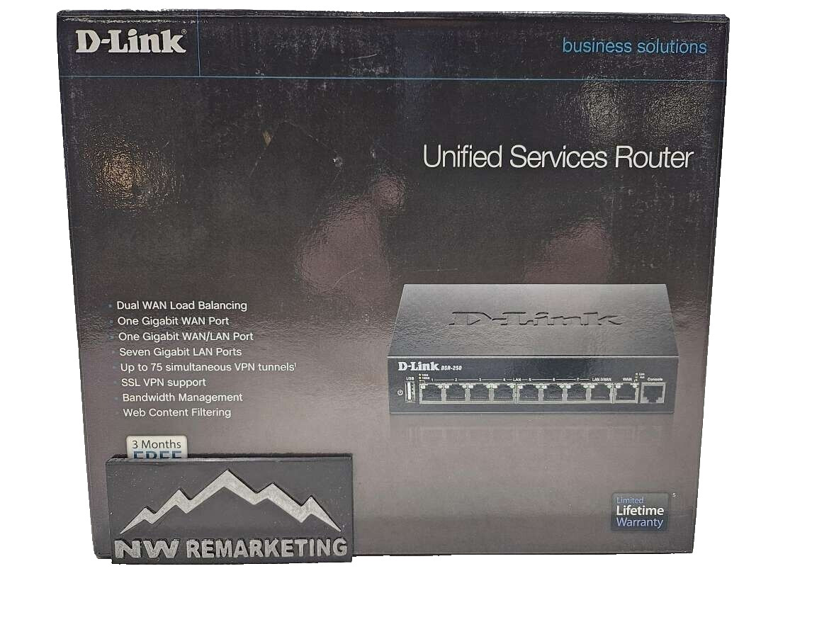New! D-Link DSR-250 8-port Gigabit SSL VPN Unified Services Router
