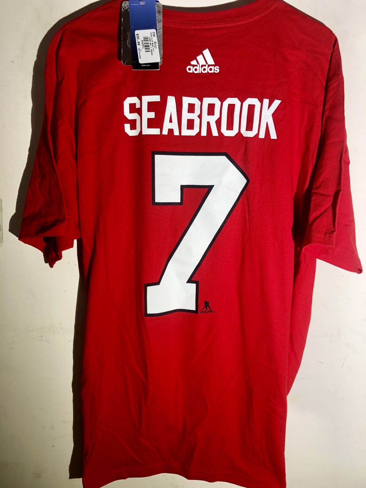 adidas  NHL T-Shirt Chicago Blackhawks Brent Seabrook Red sz XL