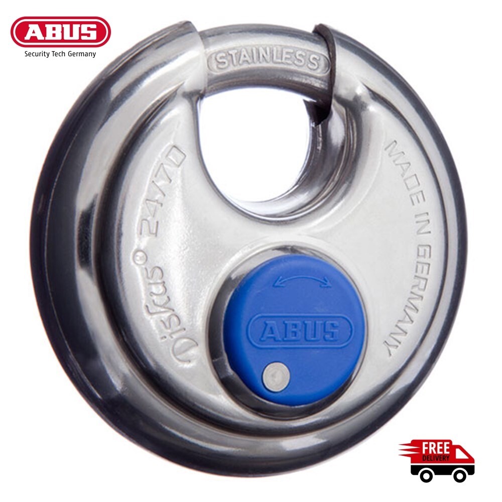 ABUS Padlock DISKUS  24IB/70 Stainless Steel Padlocks -FREE POST,Keyed to Differ