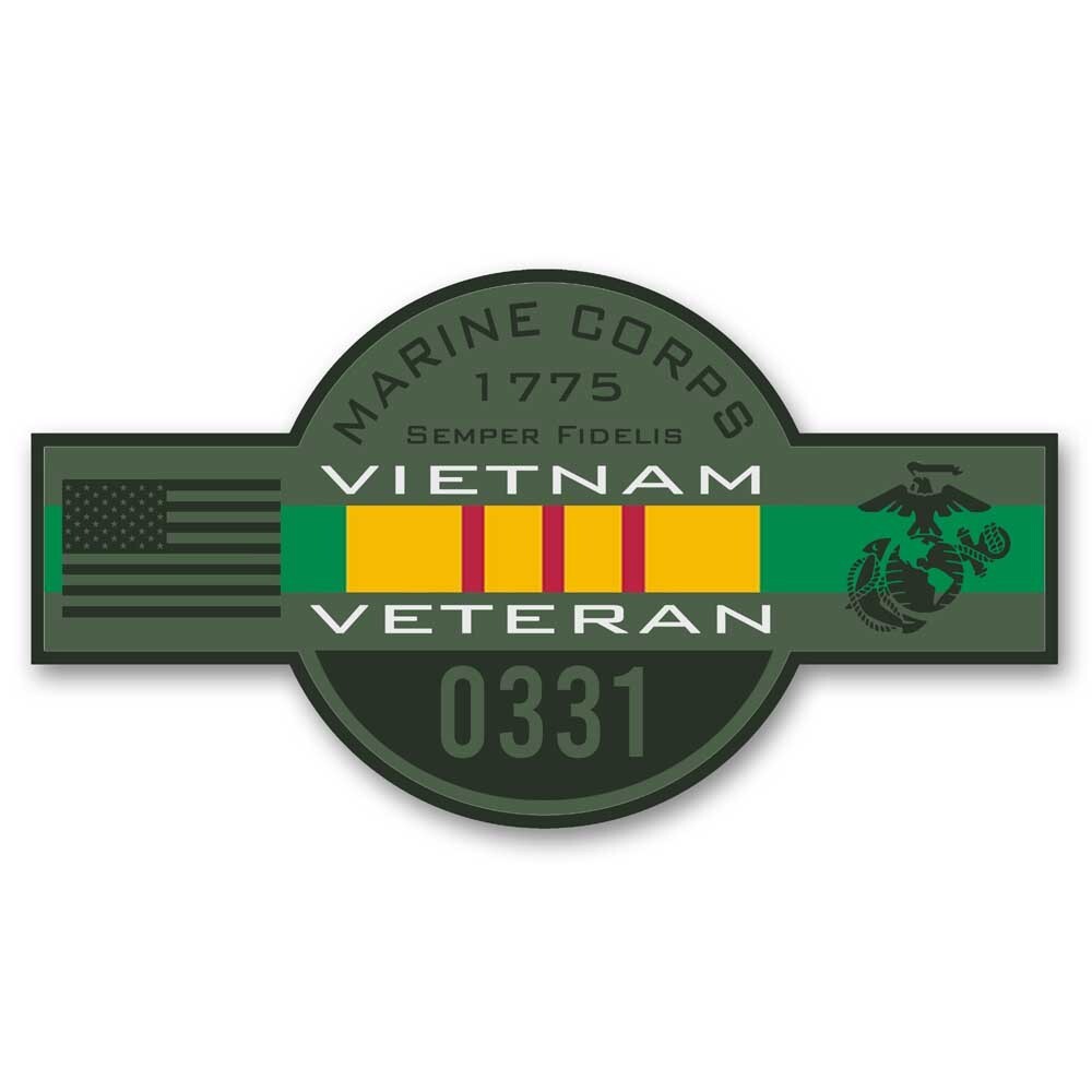 U.S.M.C. MOS 0331 Vietnam Veteran Decal - Vietnam War Decal - 5 Inch Decal