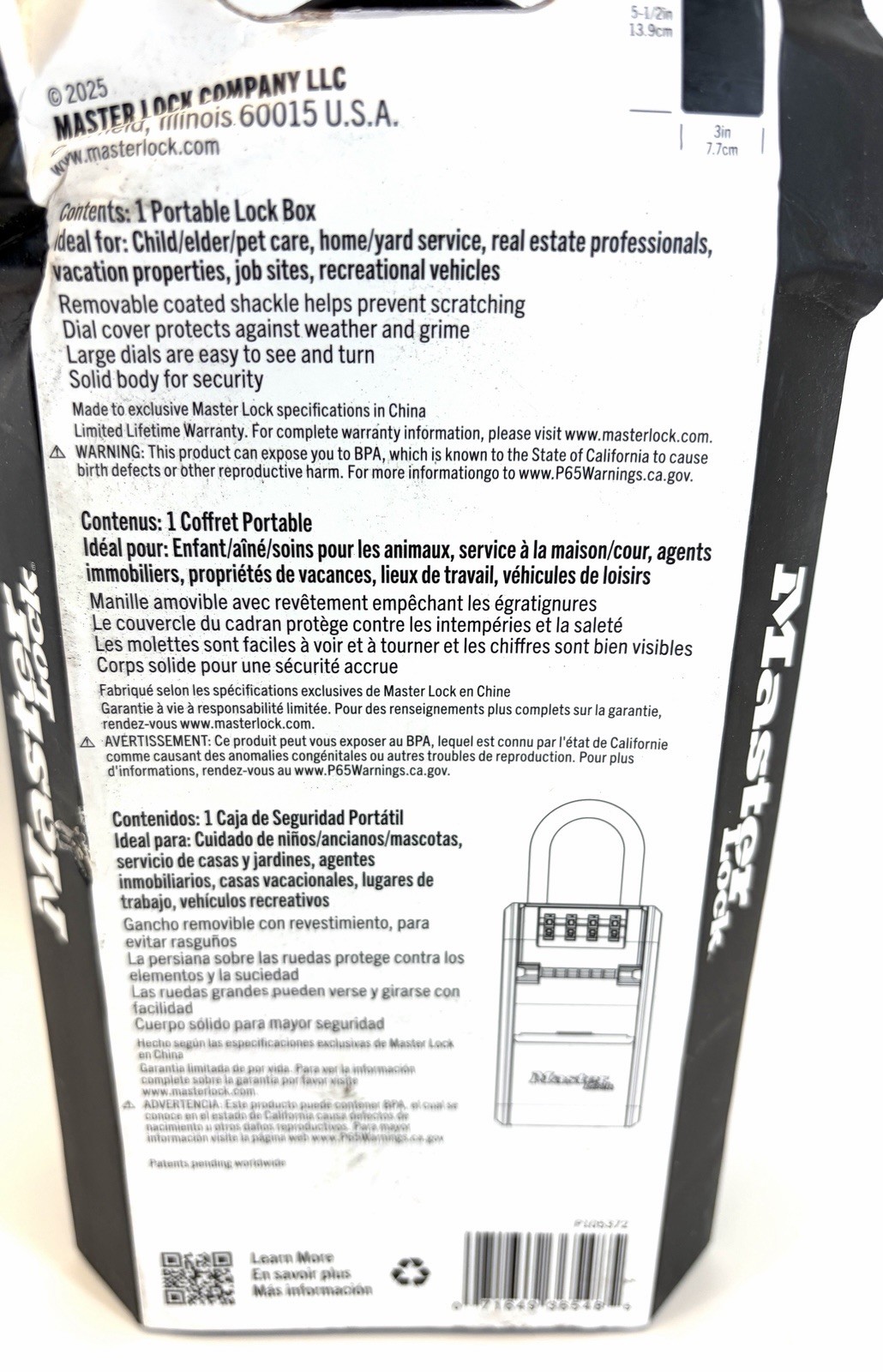Master Lock Large Outdoor Lock Box W/ Combination Dial & Removable Shackle 5480D
