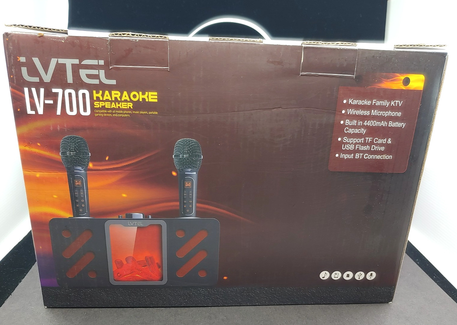 LVTEL LV-700 Karaoke Machine with 2 UHF Wireless Microphones - New