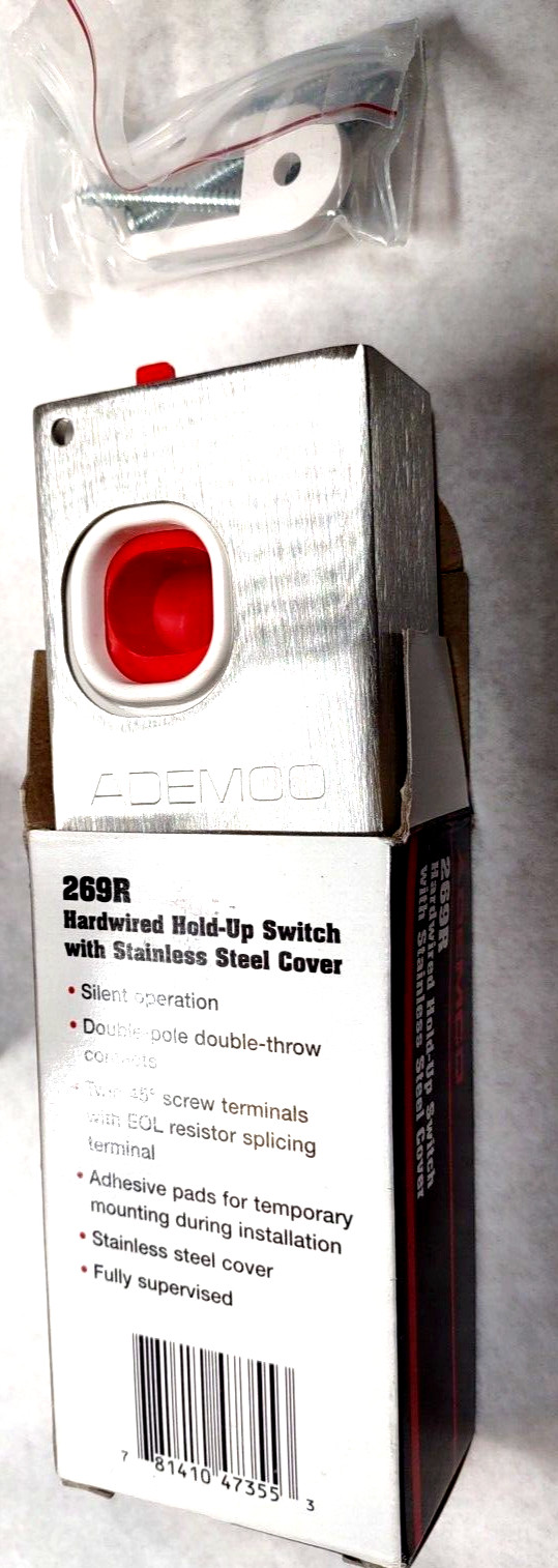 Ademco 269R Hardwired Hold-up Switch with Stainless Steel Cover