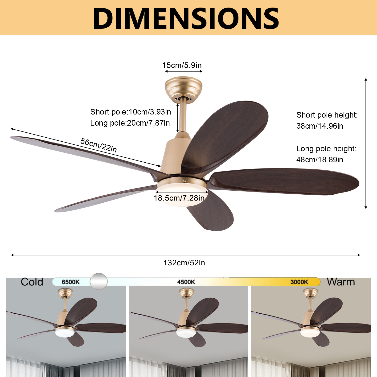 52" Fan Chandelier Ceiling Fan with Lights & Remote Control Ceiling Fan Light��