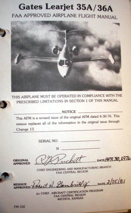 LearJet 35A and 36A Flight Manual