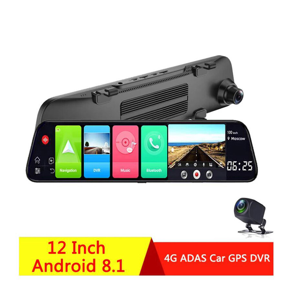 4G Android 8.1 Car DVR ADAS Remote Monitor Rear view mirror GPS WIFI dash camera