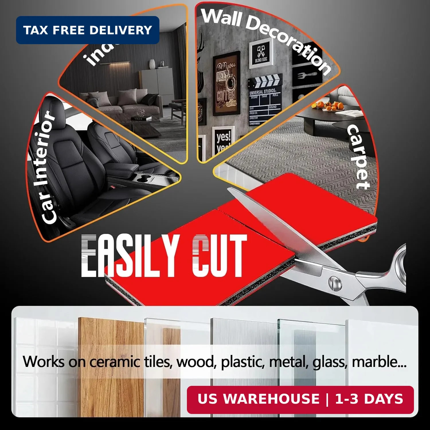 24 Sets Heavy Duty Hook and Loop Tape Strips with Super Adhesive, Heat Resistant