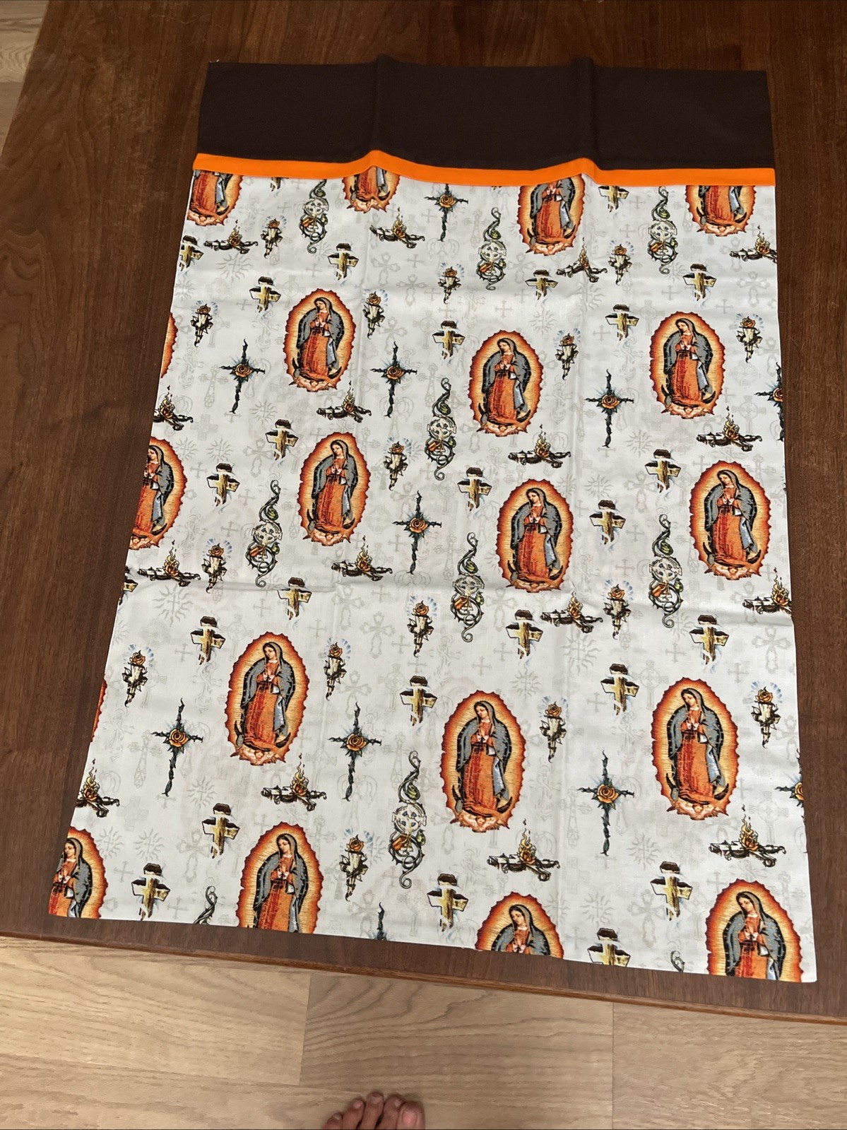 Our Lady of Guadalupe Cotton Standard Size Hand Made Pillowcase New 30 In.