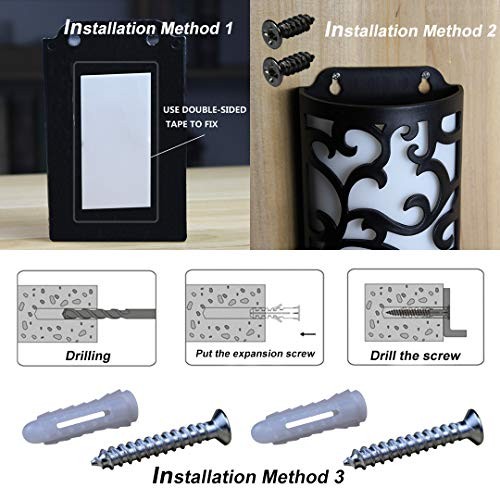 Decorative Lanterns with Timer, Candle Light Flameless 3 Pack Wall Black