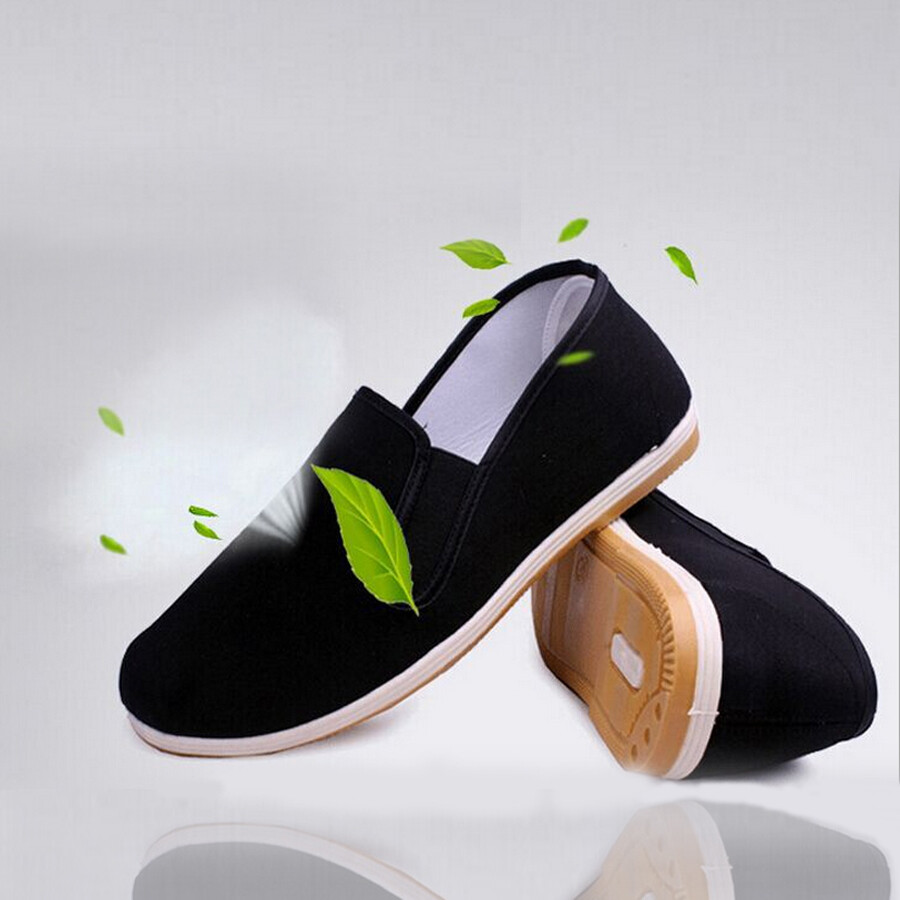 [JB] Mens Chinese Sports Martial Arts Rubber Sole Canvas Black Shoes