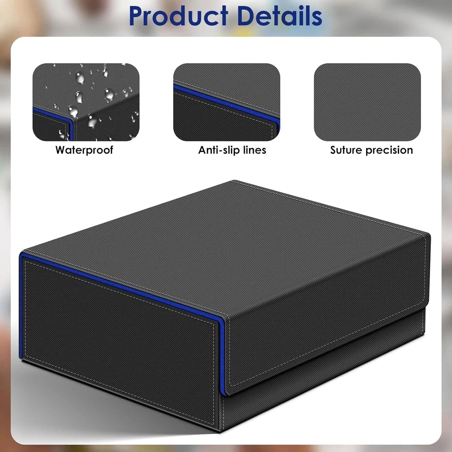 Trading Card Storage Box for 1800+, Leather Storage Box with Strong Closure New