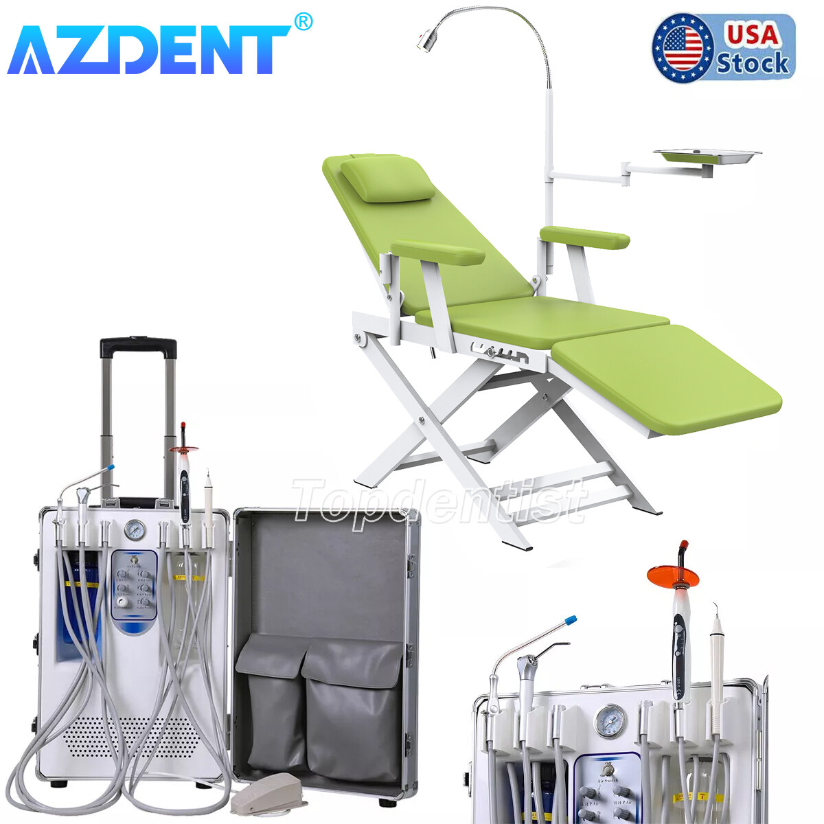 Portable Dental Mobile Delivery Unit Air Compressor Suction Syringe 4Hole /Chair