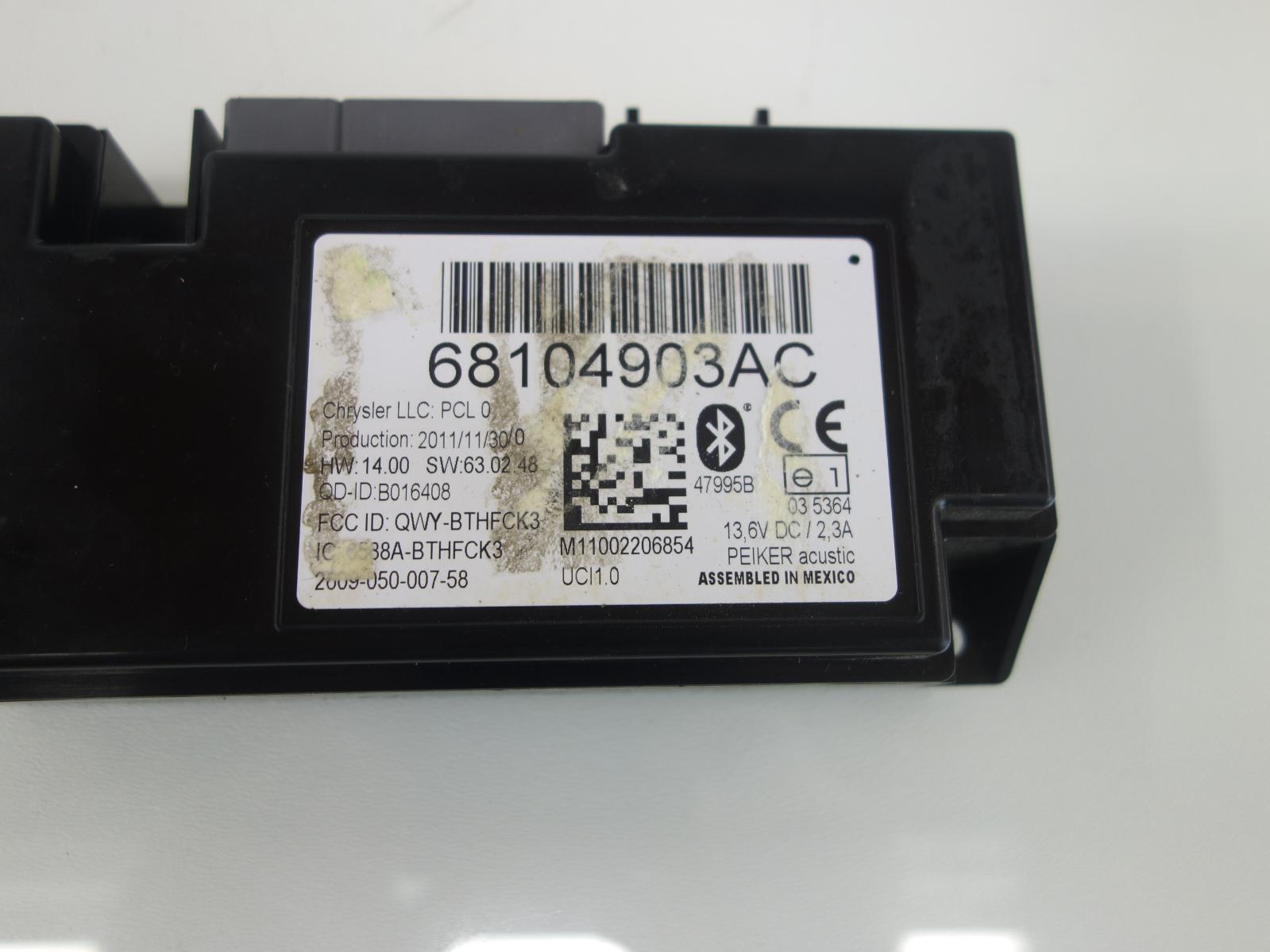 12 DODGE AVENGER Telematics Communication Uconnect Control Module 68104903AC