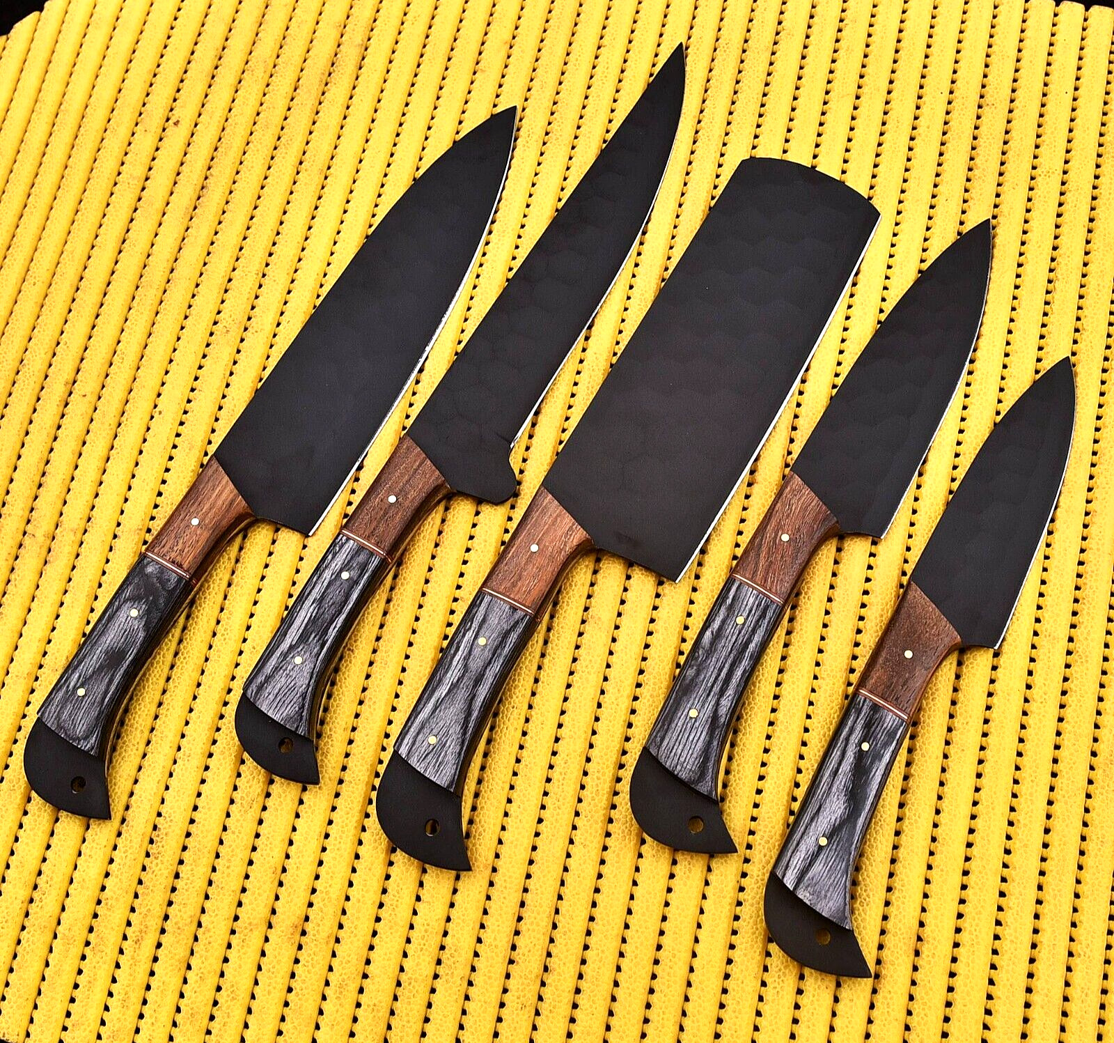 CUSTOM HAND MADE FORGE CARBON STEEL CHEF KNIFE SET KITCHEN KNIVES 2930