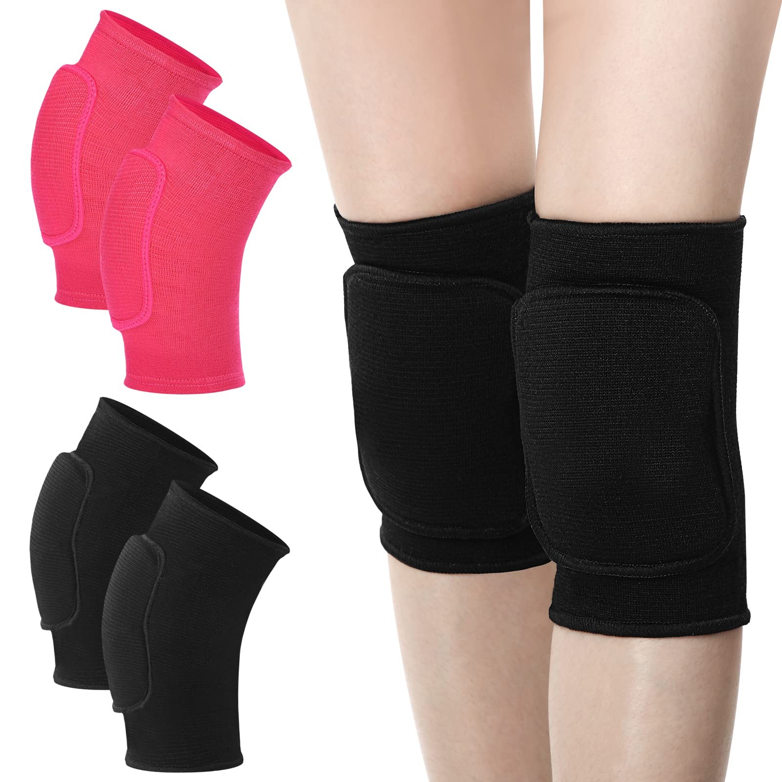 Zomiboo 4Pcs Kids Knee Pads for Skating Dance Volleyball Cycling Anti-Slip Spong
