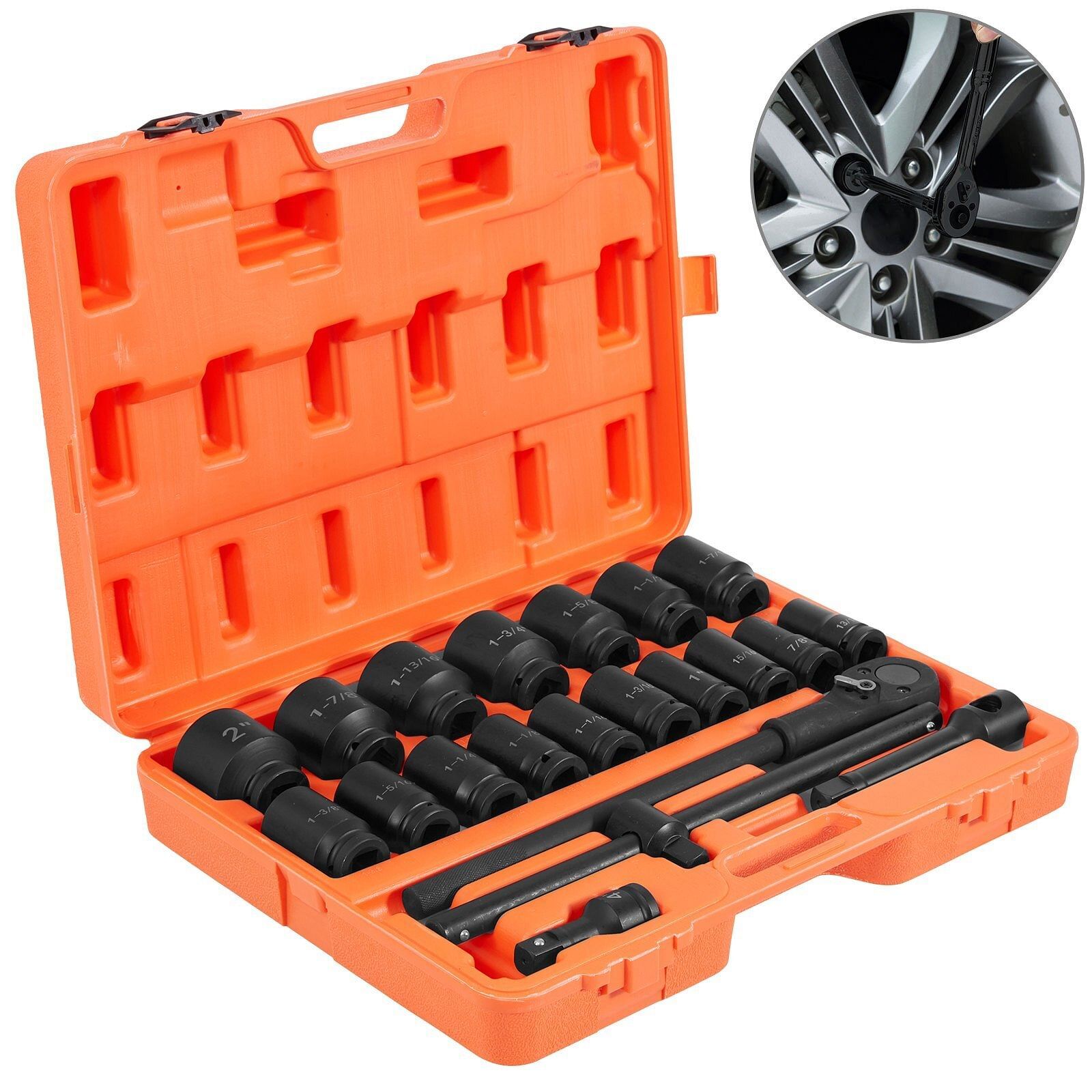Impact Socket Set 3/4 Inches 22 Piece Deep Impact Sockets, Socket Assortment 3/