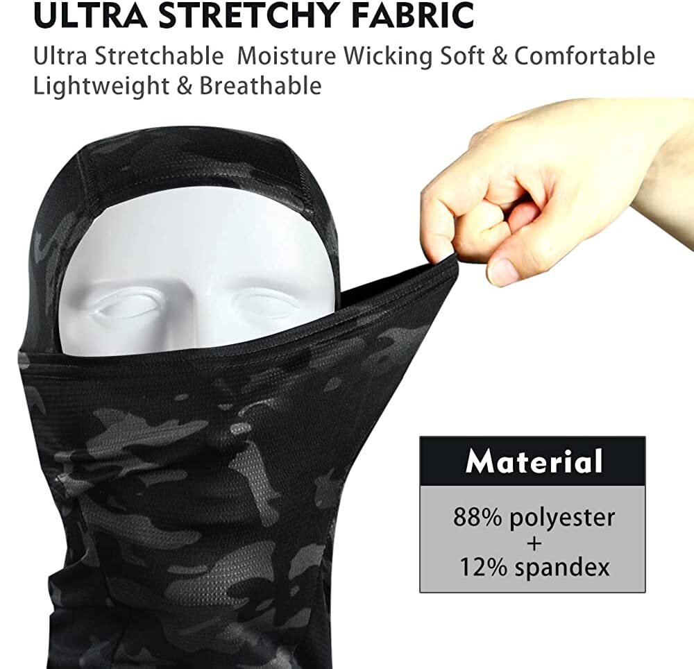 Balaclava Face Mask for Men Women UV Protection Ski Sun Hood Tactical Camo Cover