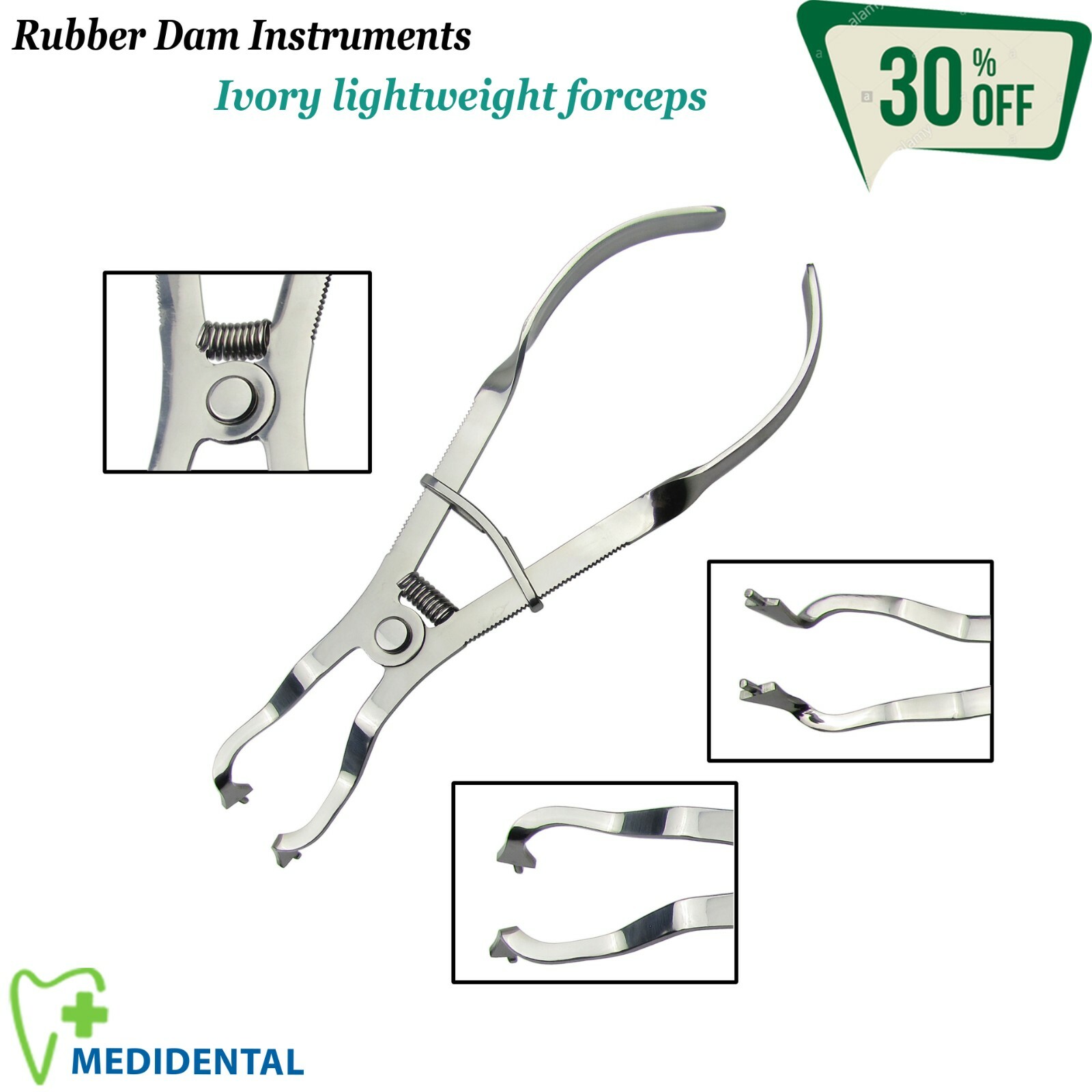 ENDODONTICS INSTRUMENTS Rubber Dam Forceps Ivory Lightweight Clamp Holding Plier