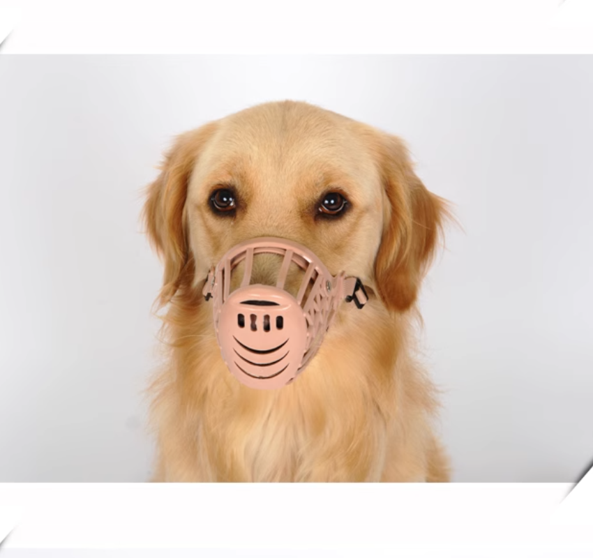 Dog Muzzle Mouth Cover Anti Bite Barking Chewing Comfortable Soft Plastic Mask