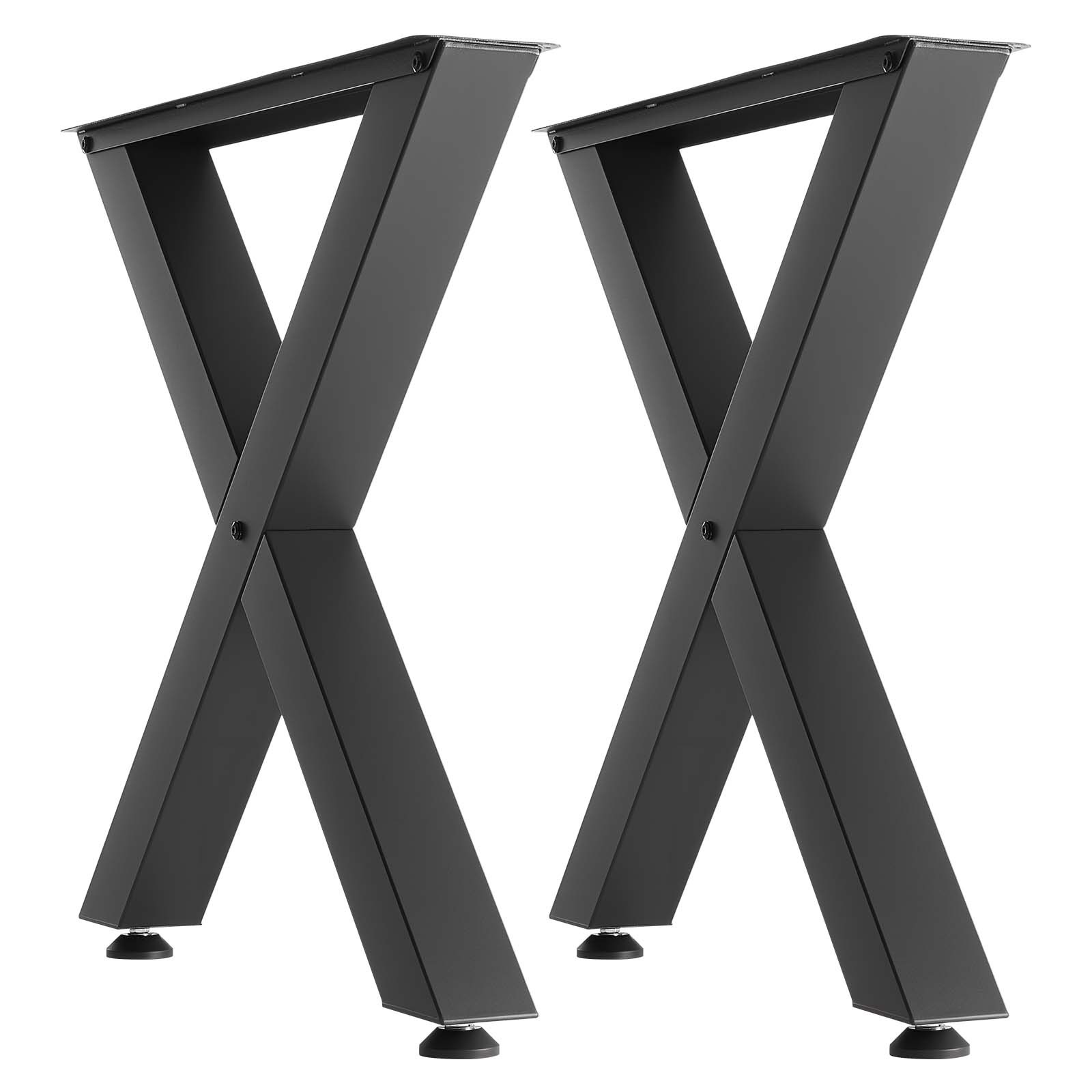 VEVOR Steel Table Legs 29.5 x 29.9 in X Frame 2204 lbs Heavy Duty Set of 2 Black