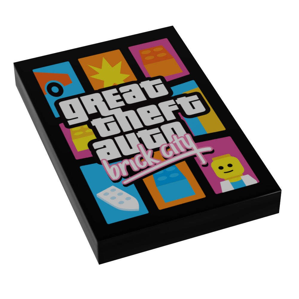 Great Theft Auto: Brick City Video Game Cover (2x3 Tile) made using LEGO part -