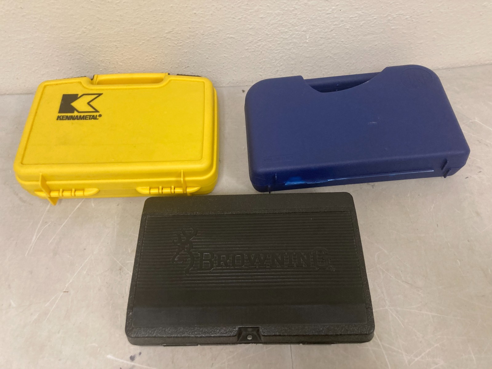 Lot of 3 Gun Cases Browning & Kennametal  Cal Finger Groove Walnut