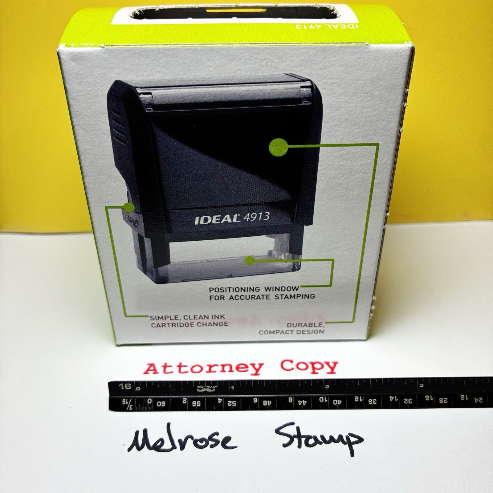 Attorney Copy Rubber Stamp Red Ink Self Inking Ideal 4913