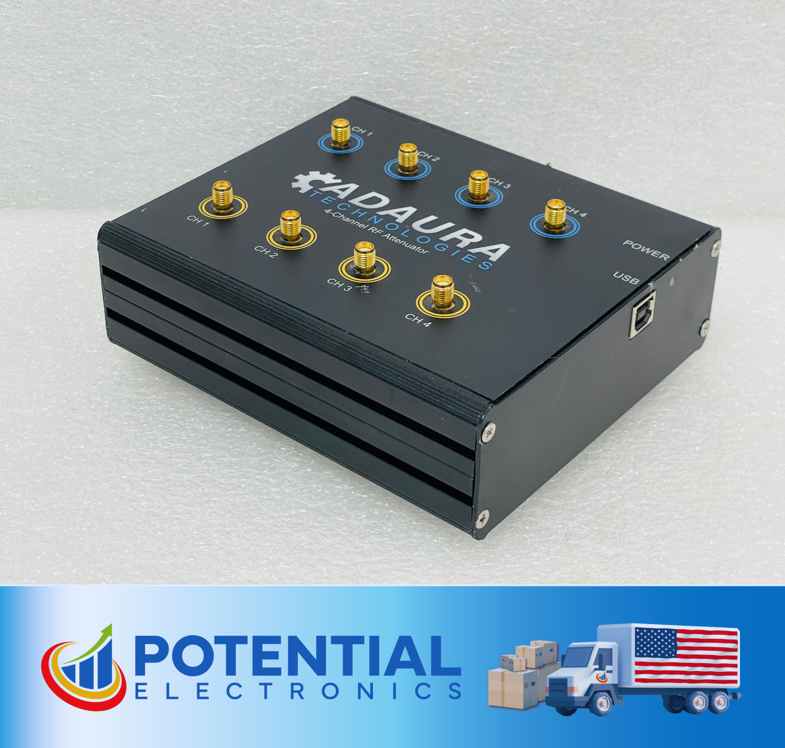 USED - ADAURA TECHNOLOGIES 4-CHANNEL USB DIGITAL RF ATTENUATOR WITH FREE SHIPP