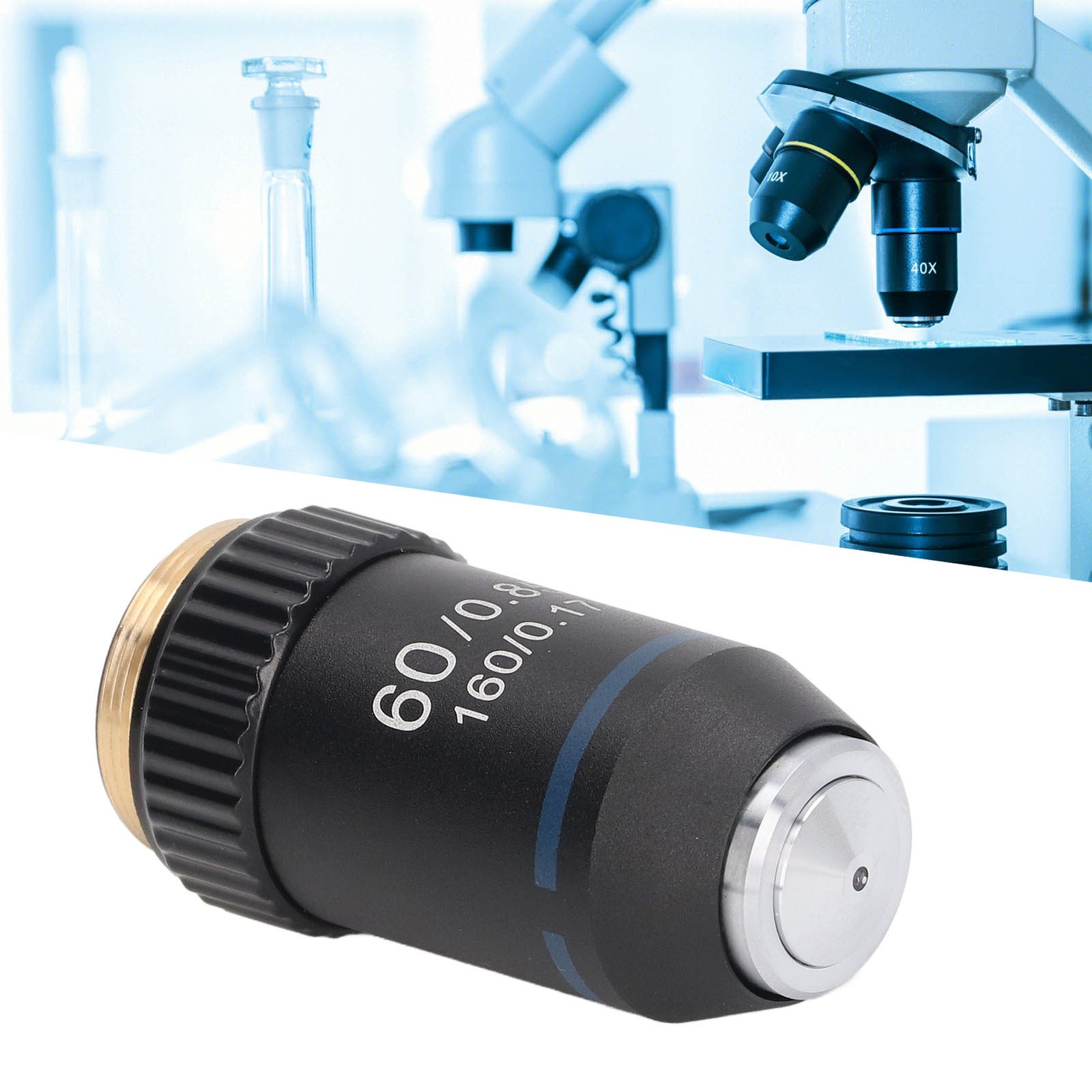 Achromatic Objective Brass 60X Microscope Lens Interface 20.2mm