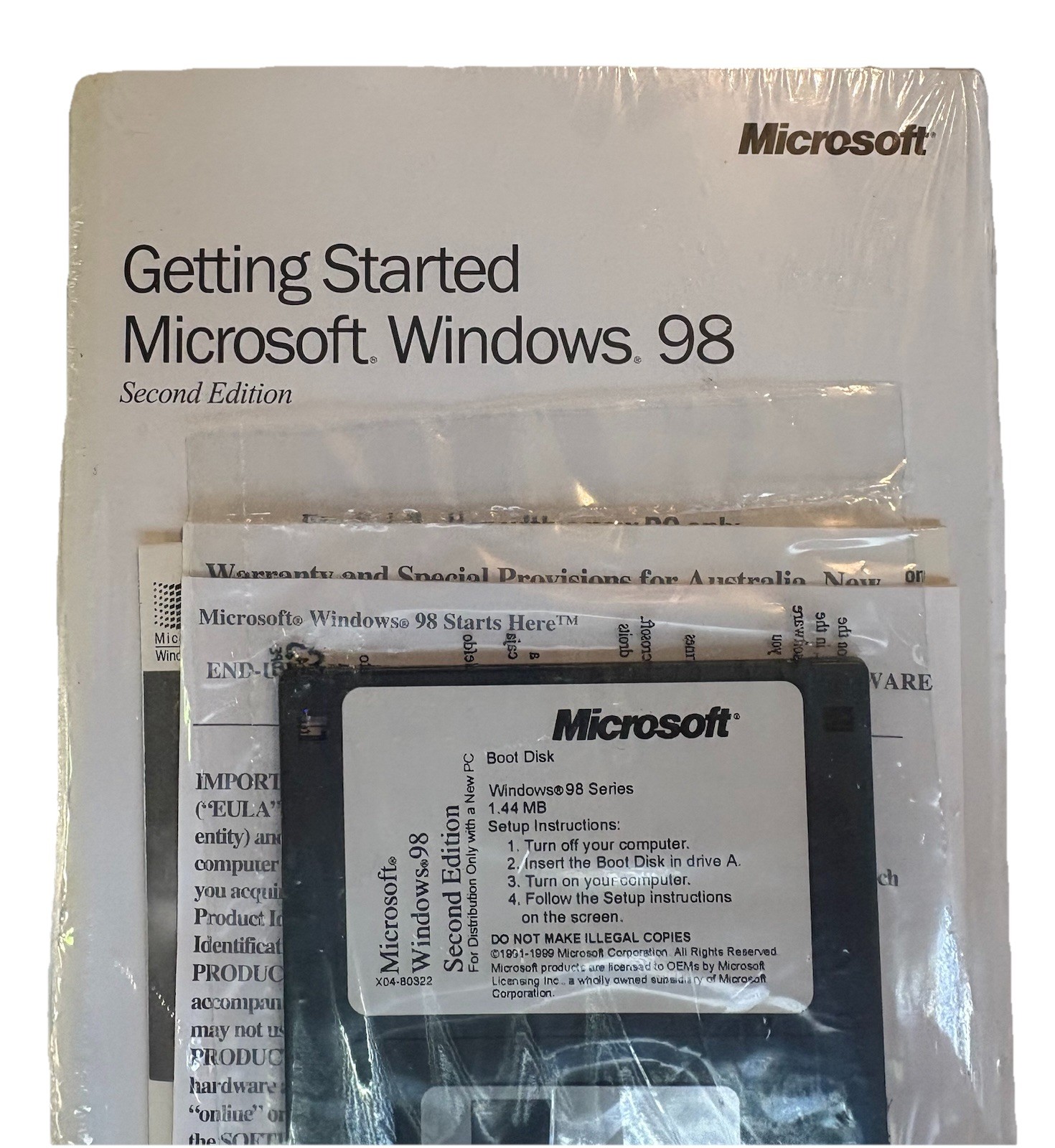 Microsoft Windows 98 Second Edition Software X04-80322 Floppy Disk & CD-ROM NEW
