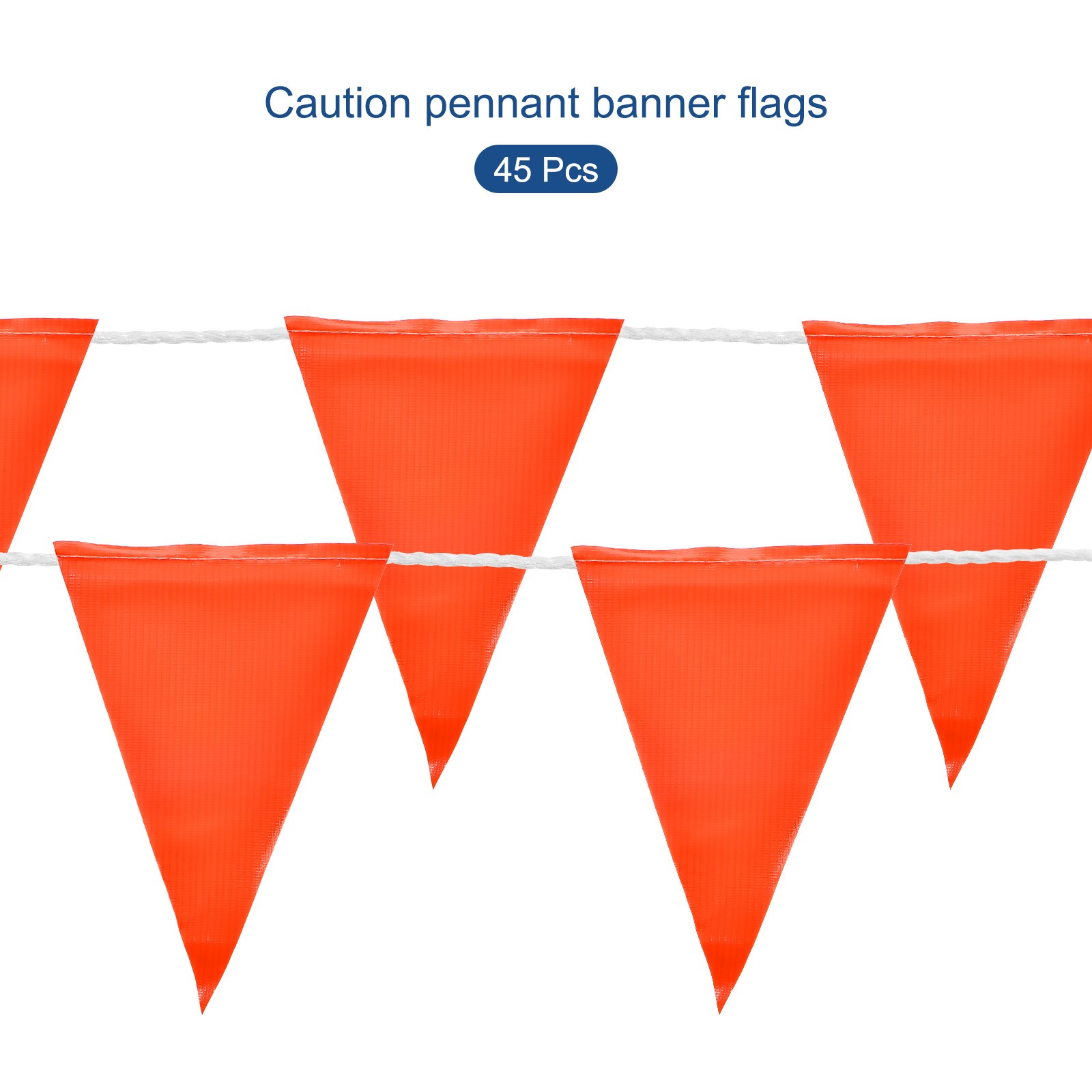 98ft 45pcs Caution Pennant Banner Flags Perimeter Marking Flag, Orange