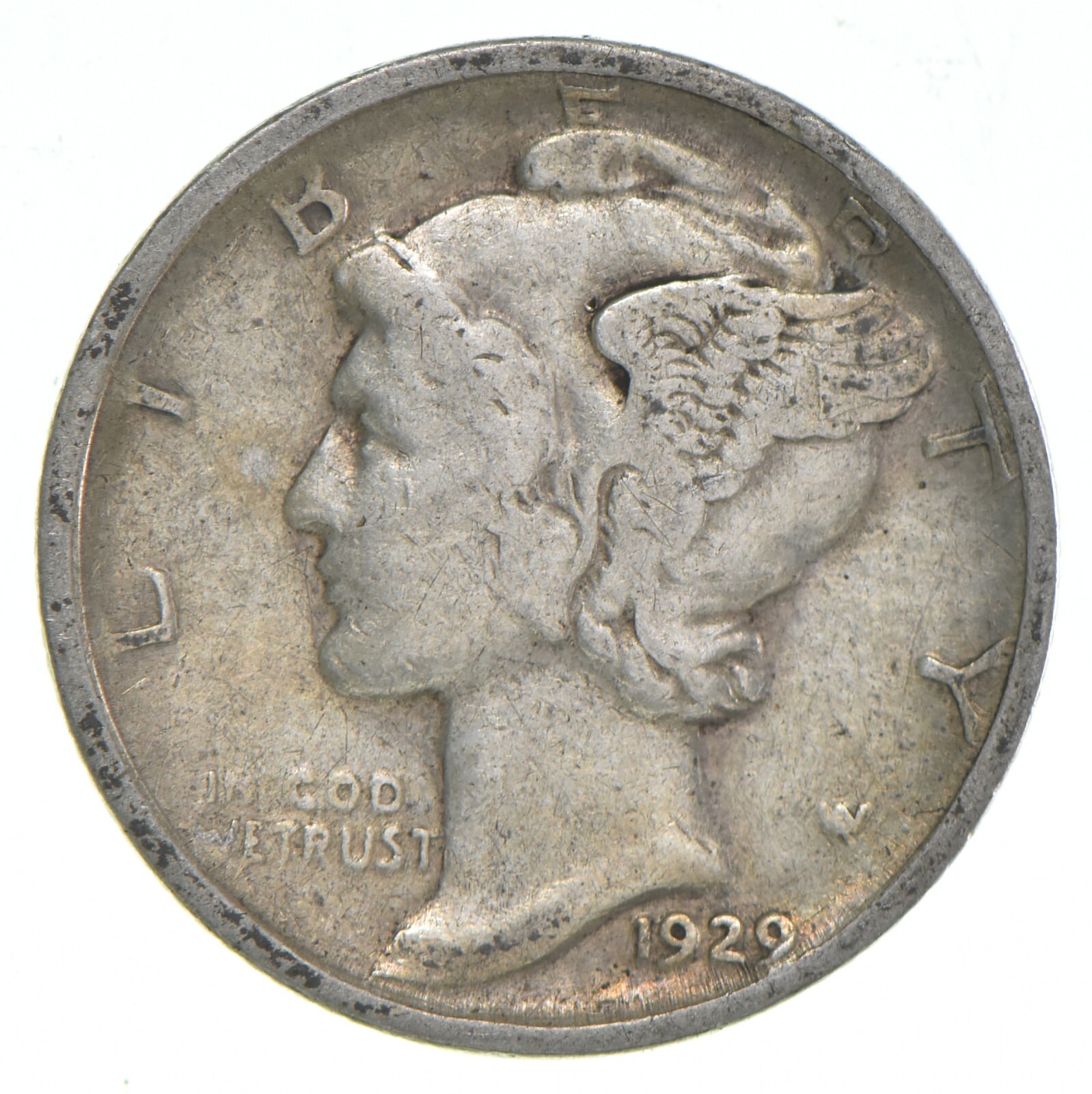 VG+ 1929-D Mercury 90% Silver Dime