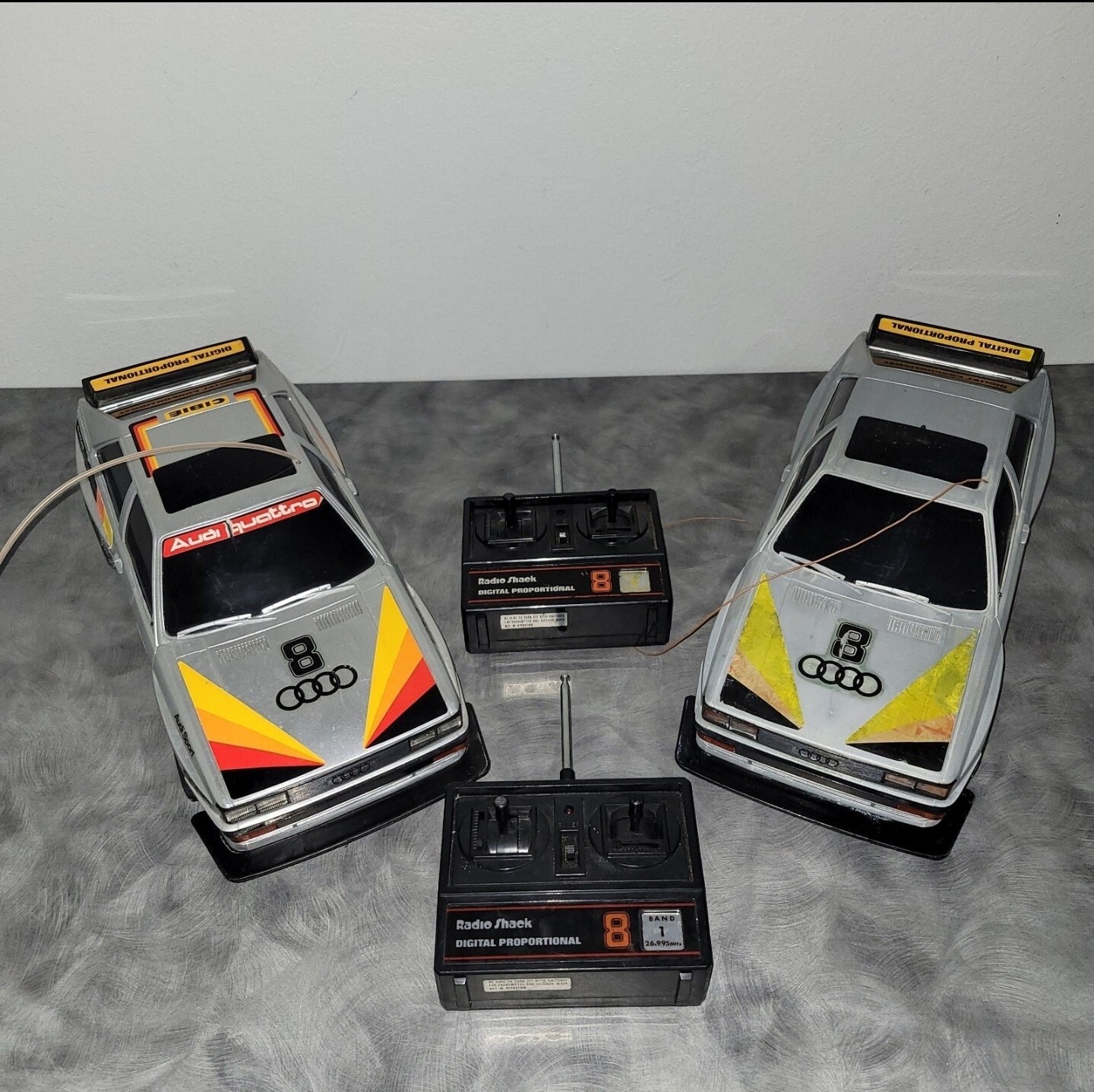 Vintage 1986 Radio Shack Audi Sport Quattro RC For PARTS OR REPAIR (Lot Of 2)