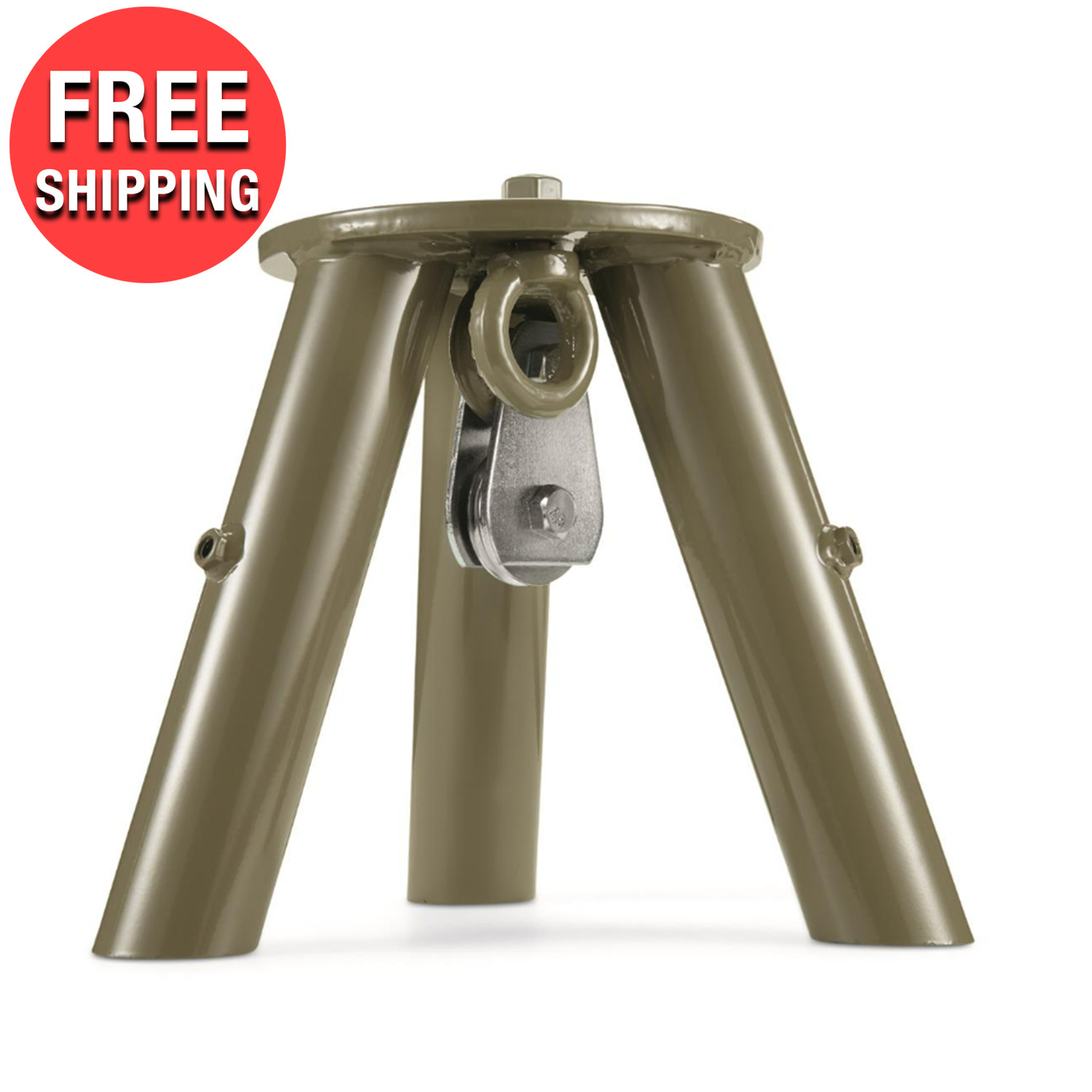 Heavy Duty Steel Tripod Header w/ Pulley Deer Hanging Station 1,000 lb. Capacity