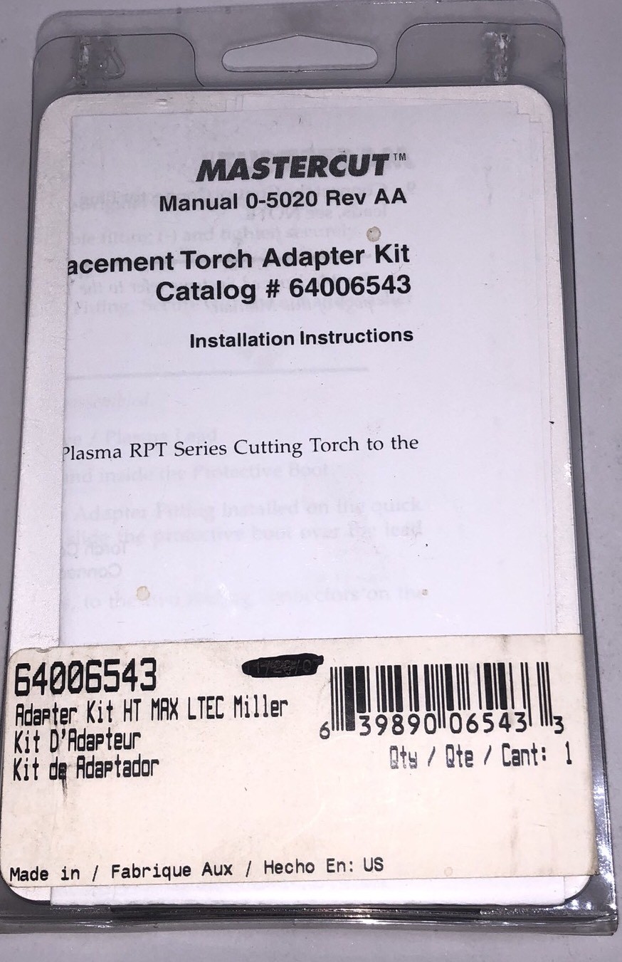 MasterCut Adapter Kit Use W/Hypertherm,Miller Spectrum, And Plus Plasma Cutters