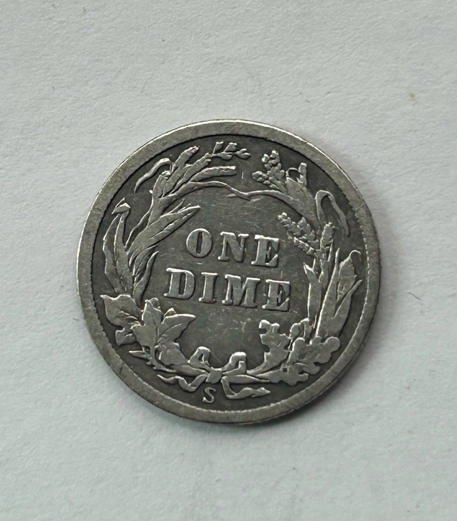 1912S Barber Dime VG+