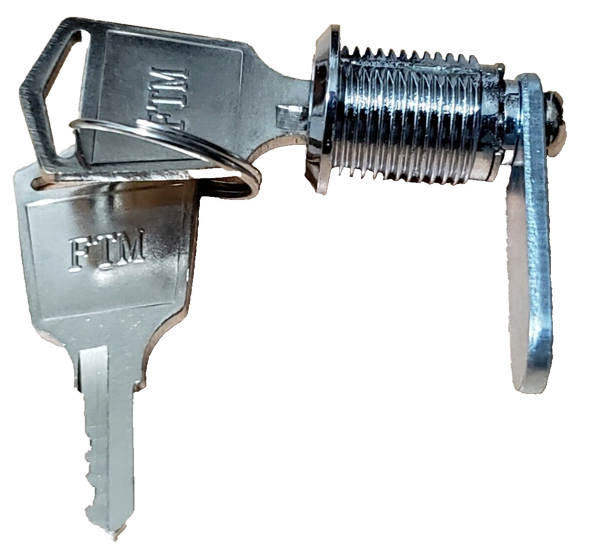 (QTY:2) FTM COMPX P/N:MCL625/370 -Mini Cam Lock 370 Key Code 5/8''Depth (Chrome)