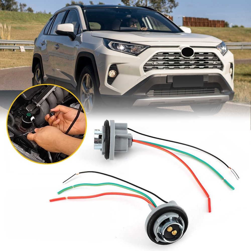 2pcs 1157 LED Brake Turn Light Bulb Socket Light Base Harness Wire Pigtail Plug