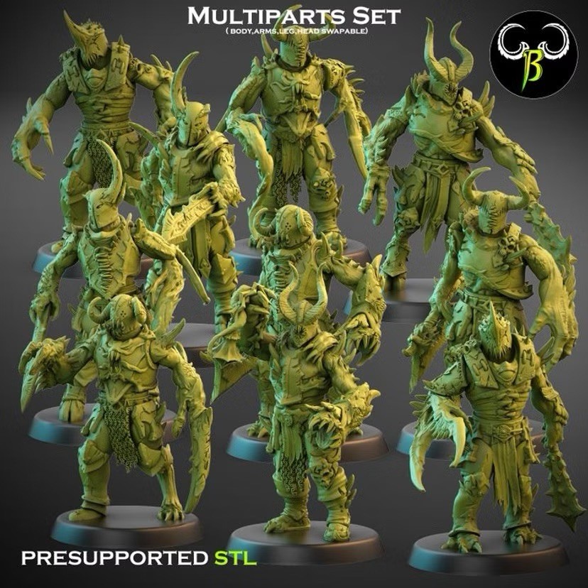10 Possessed Ravagers, Dark Legions, 3D Printed ClayBeastCreation