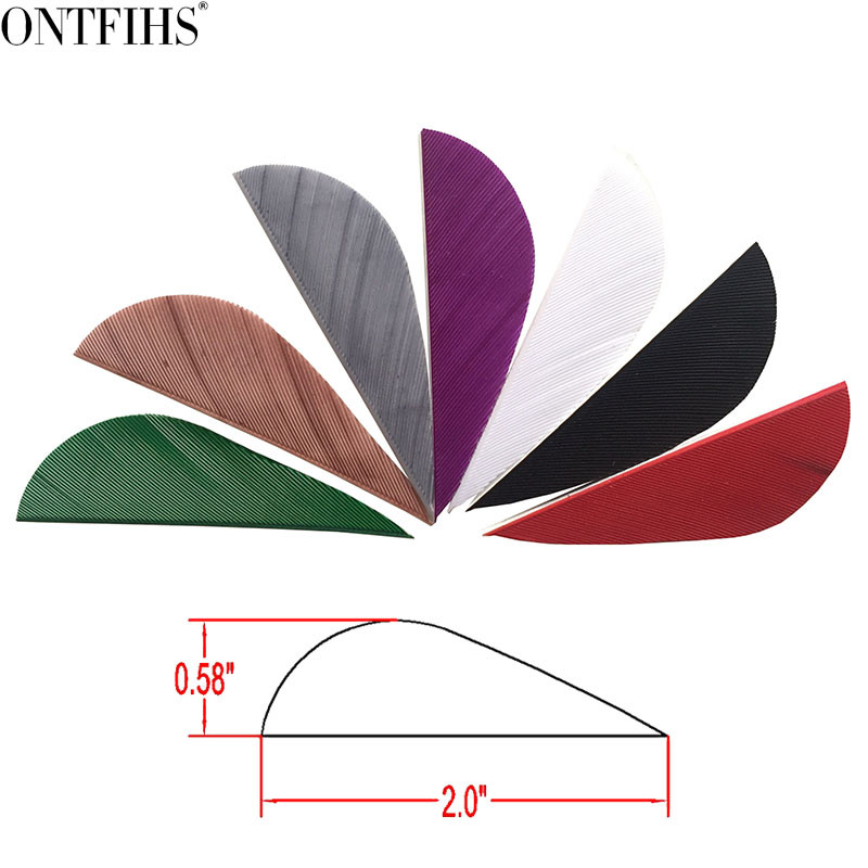 50pcs 2" Parabolic Fletches Feather Fletching Right Wing