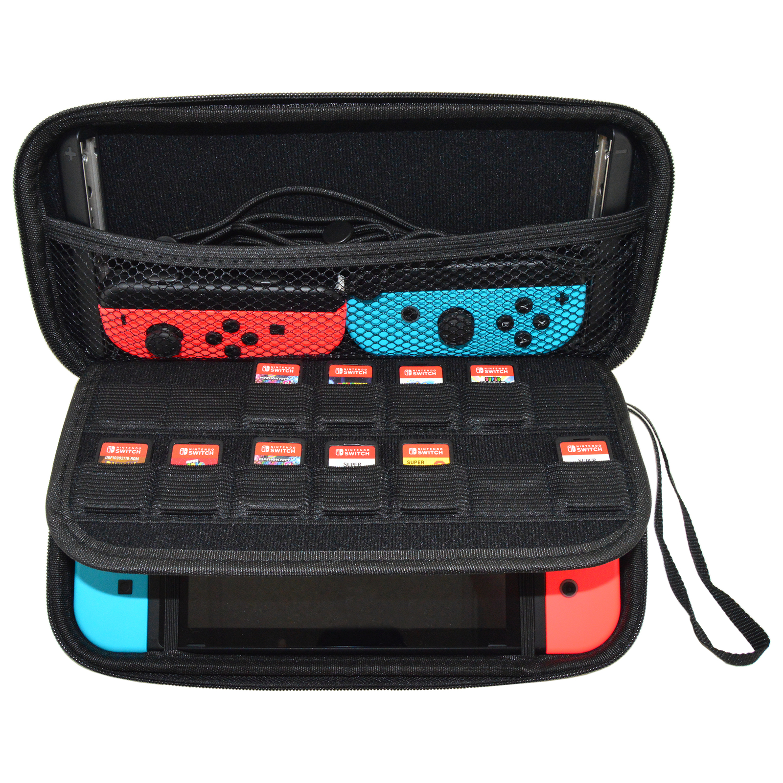Storage Case for Nintendo Switch, Joy-Cons, 14 Game Cartridges, and Accessories